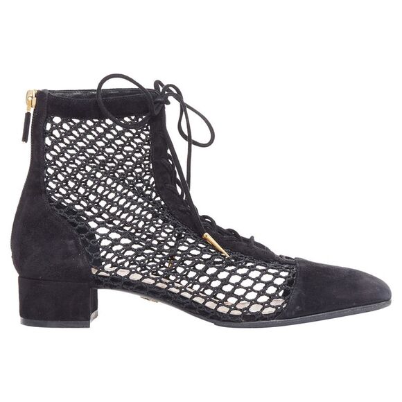 Christian Dior Naughtily-D suede caged lace up ankle boots